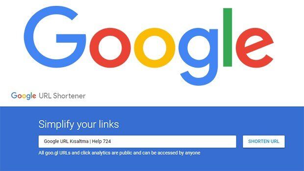 Google URL Kısaltma ''goo.gl'' Hizmeti